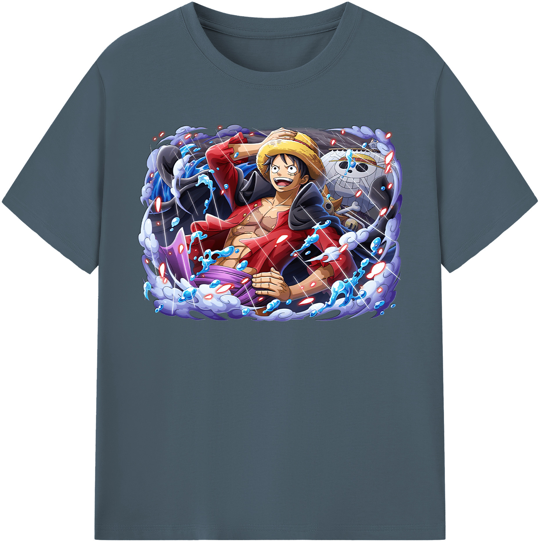 ワンピース モンキー・D・ルフィ ONE PIECE Monkey D. Luffy 綿100％半袖Tシャツ（フロントプリント）